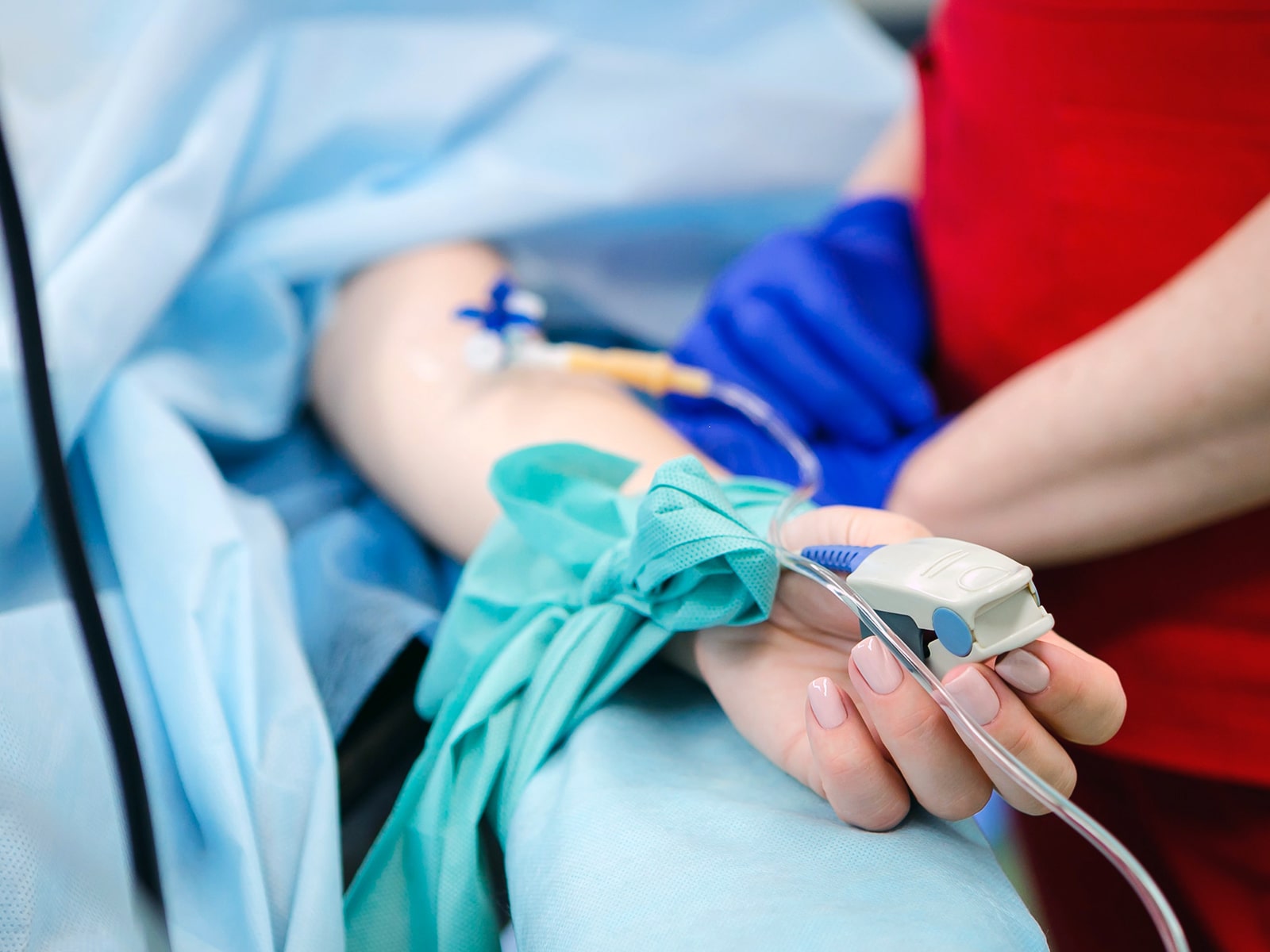 Patient receiving an infusion treatment