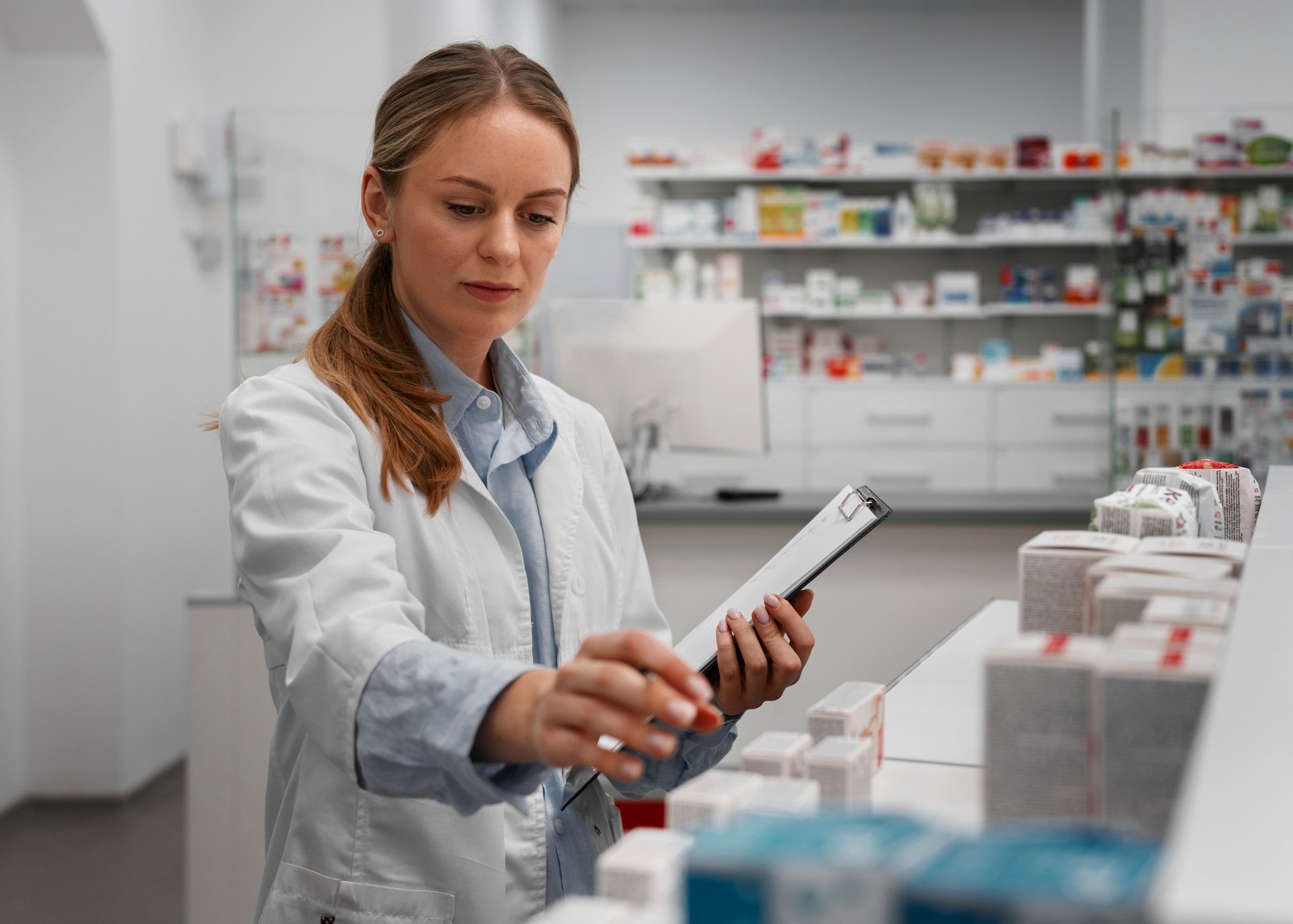 Specialty pharmacist fulfilling prescription